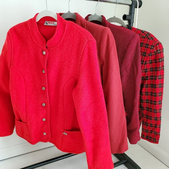 Red Wool Jackets 4pc Reseller Bundle - Picture 1 of 9